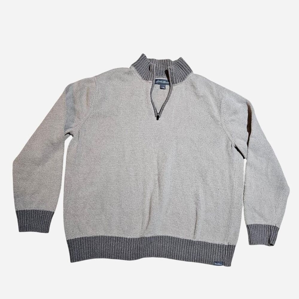 granola indie beige eddie bauer knit cotton sweater